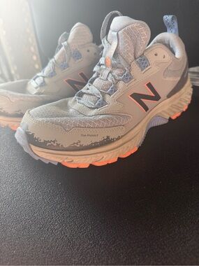 New Balance Light Gray & Orange Running Sneakers